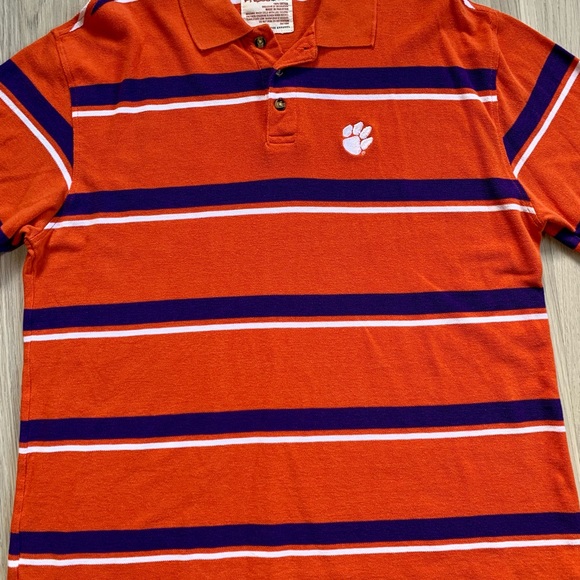 Clemson Tigers NCAA Press Box Striped Polo shirt - Picture 2 of 8